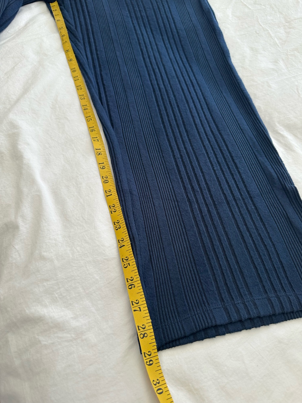 Cuddl Duds Navy Ribbed Knit Pants, size large - Picture 8 of 10